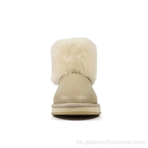 Farbige Leder Winterstiefel Fellgekleidung Manschette